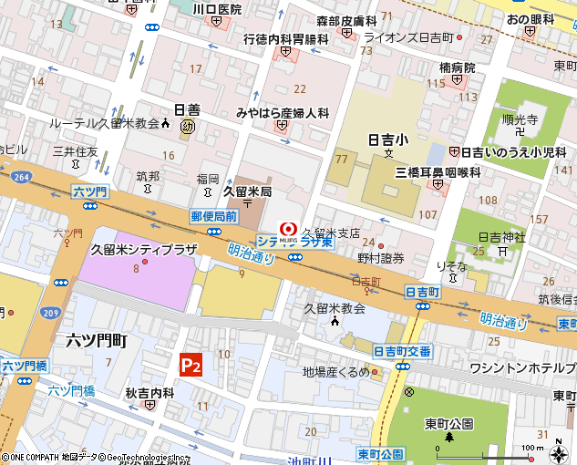 久留米支店付近の地図